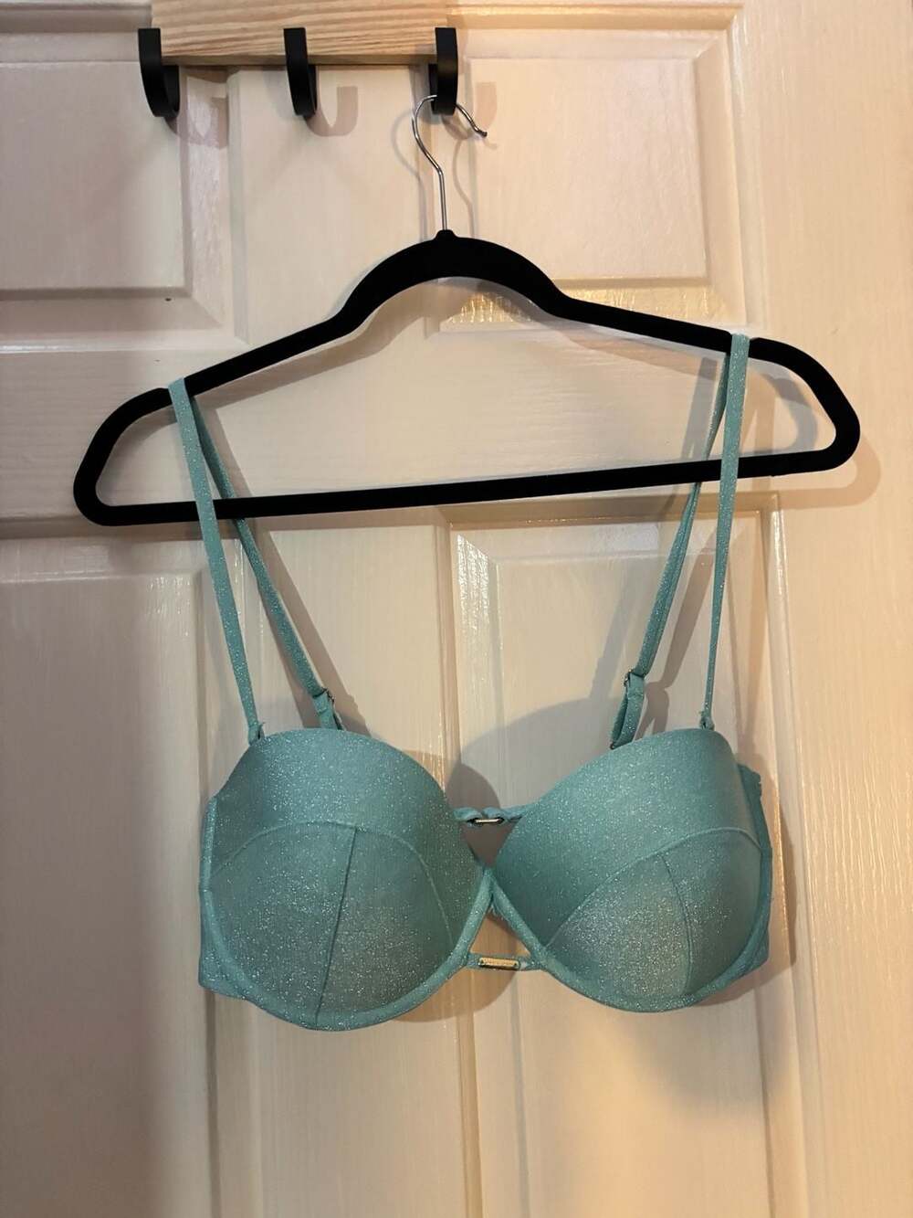 Victoria's Secret Sardinia Shimmer Blue Glitter Bandeau Bra 38C